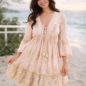Boho Paisley Dress with Tassels Sm-Md & Lg-Xl available. Boutique chic.